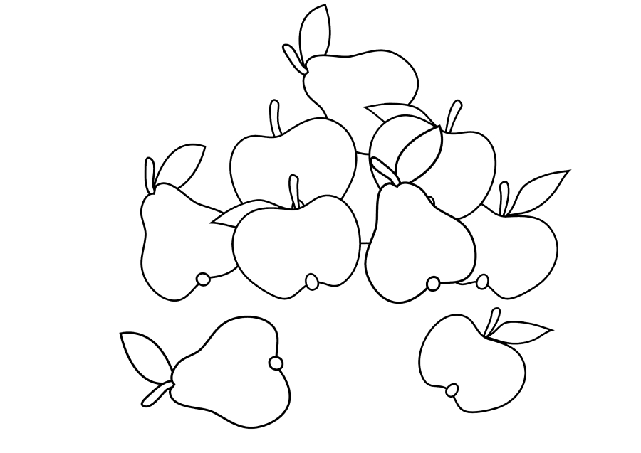 Coloring page Apples and pears Print